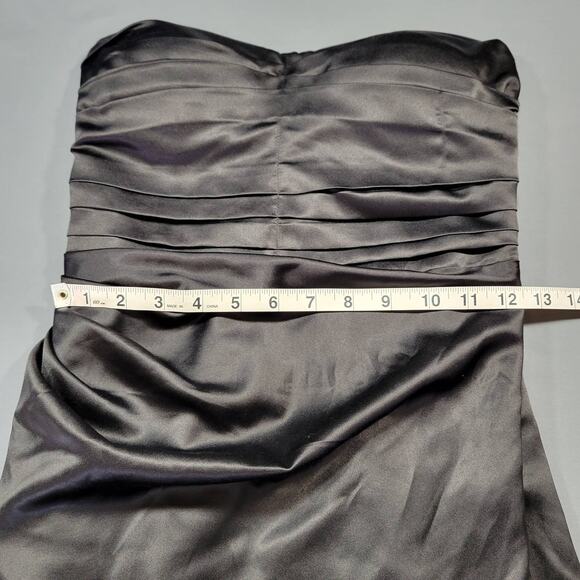 Express Black Dress Strapless Formal Midi Pleats Aline Lined Padded Women Size 2 - Picture 8 of 16